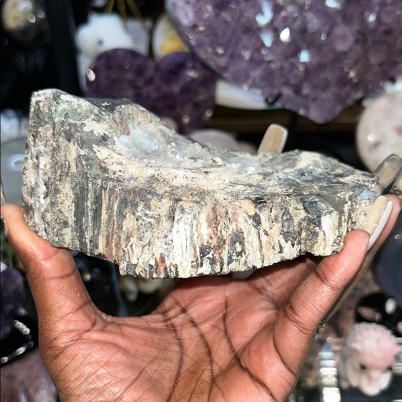 Petrified Wood & Calcite Specimen - Picture 5 of 9
